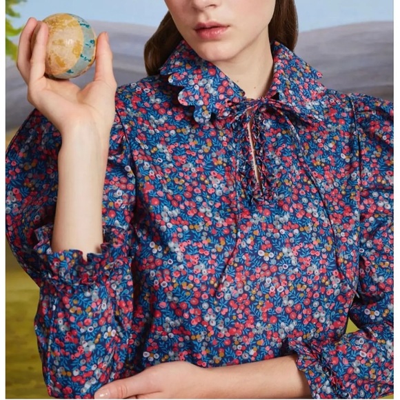 Horror Vacui Tops - NWT HorrorVacui Liberty Of London Floral Blouse Small S Boho Puff Sleeve Shirt